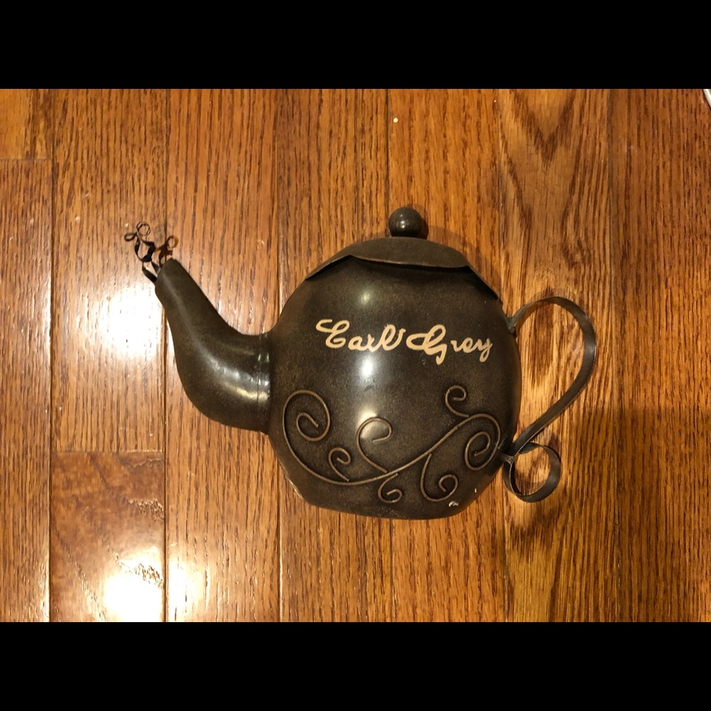 Vintage Tin Earl Grey Tea Pot. Wall art.